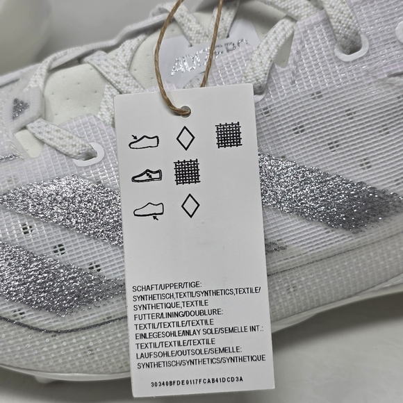 Adidas Adizero Electric Men\'s White Silver IE4374 Football Cleats Size 8 New main image 9